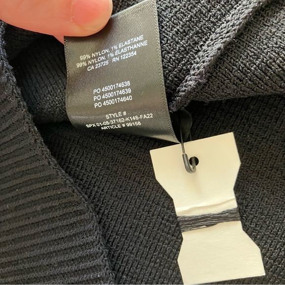 Aritzia Babaton Black Sleeveless Rib Knit Sleeveless Bodycon Mini Dress size Med - Picture 9 of 10